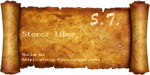Storcz Tibor névjegykártya